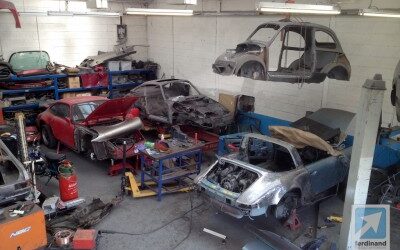 Fiat 500 Lampshade over Porsche 911 Restorations UK