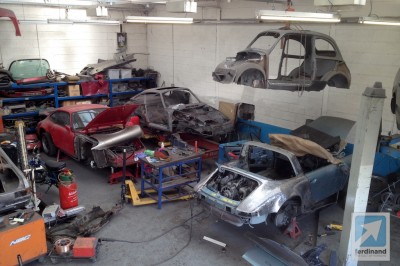 Fiat 500 Lampshade over Porsche 911 Restorations UK